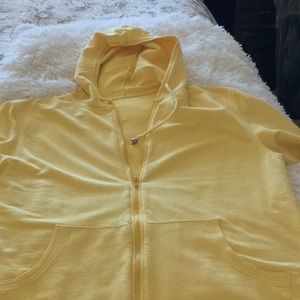 Hooded short sleeve sweatshirt